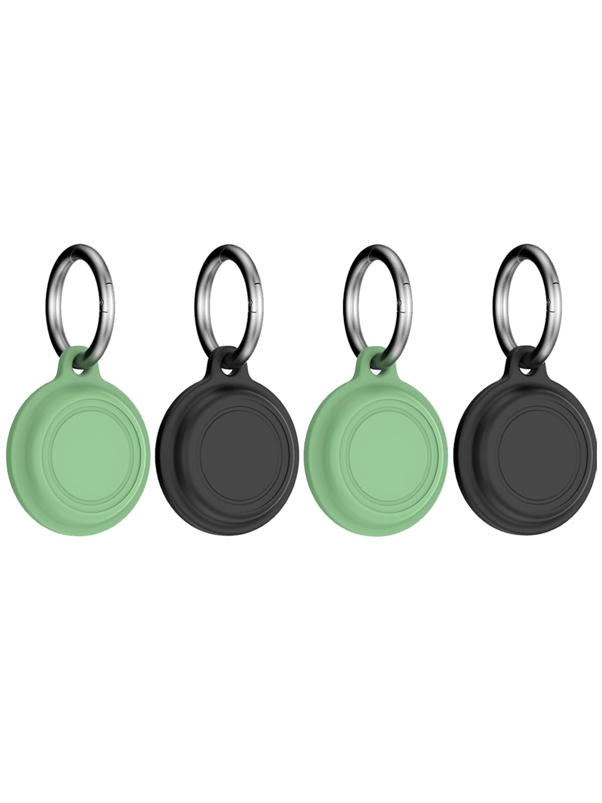 BOVUGAC - Juego de 4 fundas para Moto Tag, protección suave, a prueba de golpes, funda de silicona para etiqueta de moto con llavero, color negro y verde