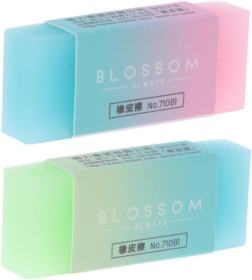 1 borrador de goma con forma de cubo de colores, borradores de rodillos, portátil, de goma flexible, suave, duradero, flexible, con estuches de rodillo para la escuela, la oficina