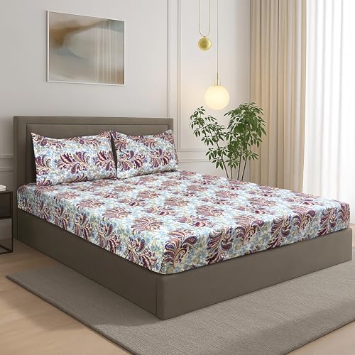 Image of Signature Reversible Super Soft Double Bed Comforter /Quilt Set 350GSM 88x90 inches, and Fitted Elastic Bed Sheet with Pillow Covers (Trendsetter, Fitted Bedsheet with Pillow Covers Only)
