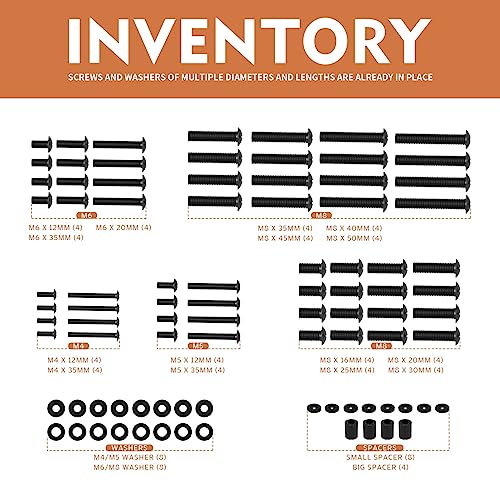 Universal TV Installation Hardware Kit Includes M4 M5 M6 M8 TV Sets Screws and Spacers for Most TVs Up to 80" HTA001-2 - Image 2