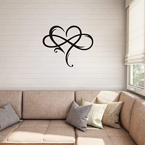 Bstseler X06 Infinity Heart Wall Decor Unique Infinity Heart Metal Art Wall Decor 11.4X13.7 Inch Love Sign Steel Wall Plaques Bedroom Ornaments thumb #4