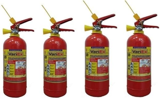 VariEx ABC Dry Powder Fire Extinguisher 1 Kg – Combo Pack of 4 (Total 2.5 Kg Each) | Multipurpose Class A, B &amp; C Fire Prot...