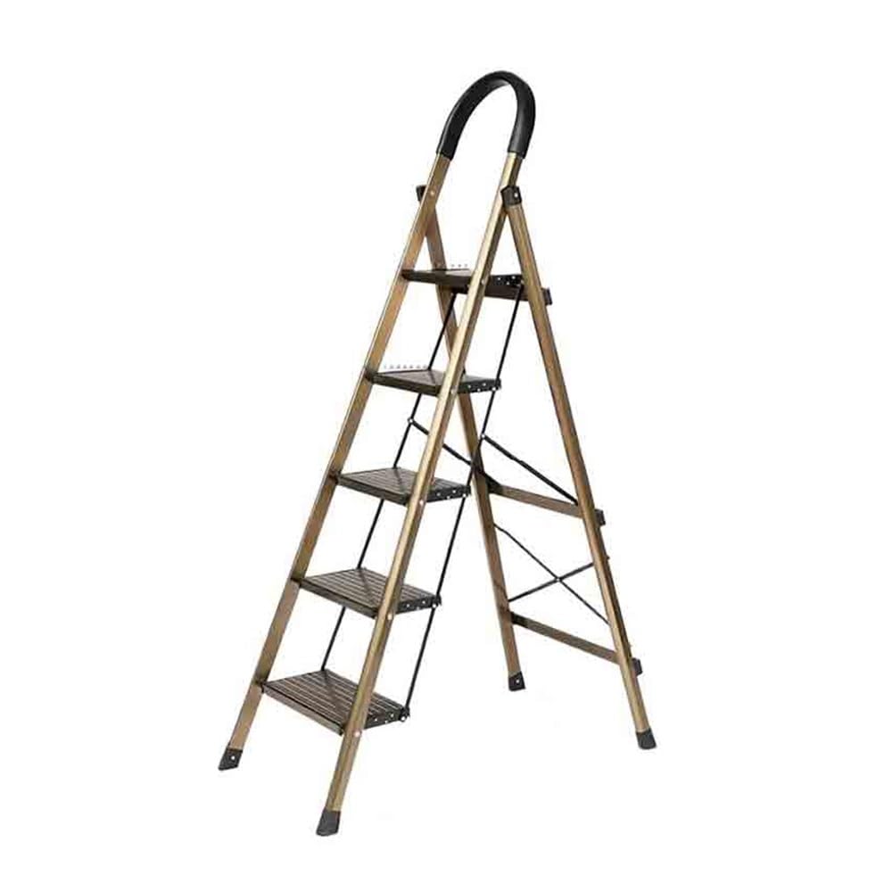step ladder 4/5/6 Steps Telescopic Aluminum Alloy Multifunctional Folding Ladder Indoor Thickening Small Stairs Climbing garage step ladder(Medium)