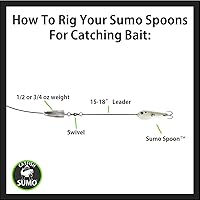 Vista 5 de Cuchara Sumo – Cuchara de cebo para pesca de gato, bajo blanco, lubina rayada y otros peces cebo, 1 5/8 pulgadas