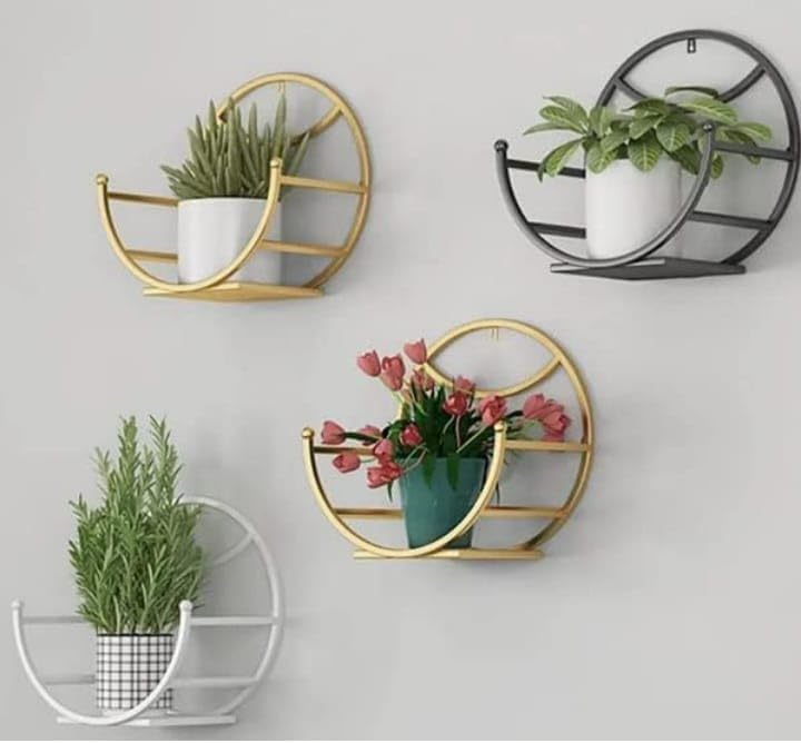 Crown Wall Planters Pot for Indoor Plants with Holder (Set of 4) Wall Mounted Planters with Stand Plant Containers Balcony Decoration Garden Décor (B0CR8WHK33) Amazon Price History, Amazon Price Tracker