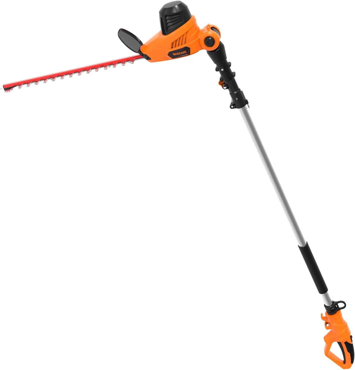 Size 18 Color Orange GARCARE Electric Hedge Trimmer Corded with Extension Pole 18 Inch Dual-Action Laser Blade Bush Trimmer 600W, 4.8 Amp Garden Trimmers