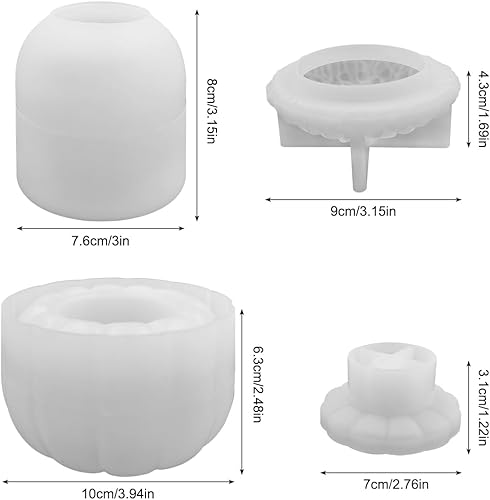 Miniatura 3 de 2 moldes de resina para frascos, molde de silicona de bellota de AIFUDA para tarro de calabaza, molde de silicona con tapas, moldes de resina epoxi