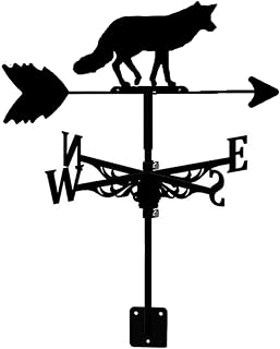 Weathervane Garden Stake Weather Vane Creative Wolf Design Wind Direction Indicator Kit Garden Yard Roof Mount Easy Use Wind Vane Yard