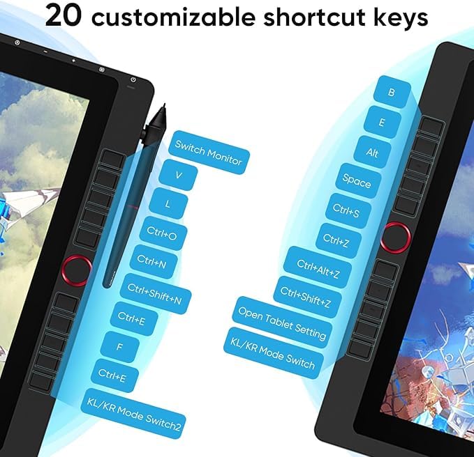 Image of XP-Pen Artist 22R Pro 22 Inch Drawing Pen Display Graphics Monitor with Tilt Function 20 Shortcut Keys and Red Dial (8192 Levels Pen Pressure, 120% sRGB)