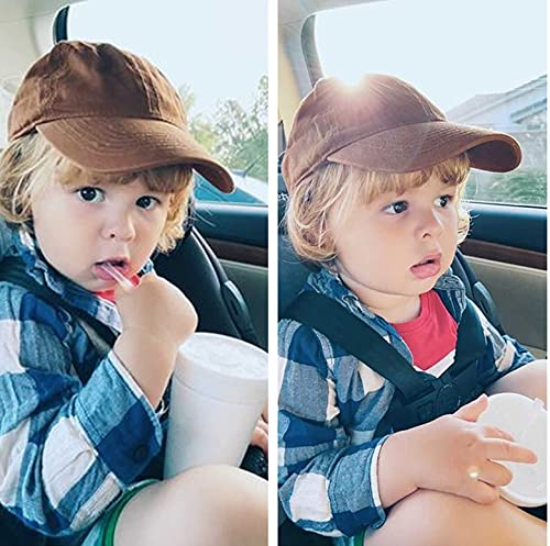 Furtalk Toddler Baseball Hat Kids Boys Girls Adjustable Washed Cotton Baseball Cap With Ponytail (2-5T, Brown) #TOP5