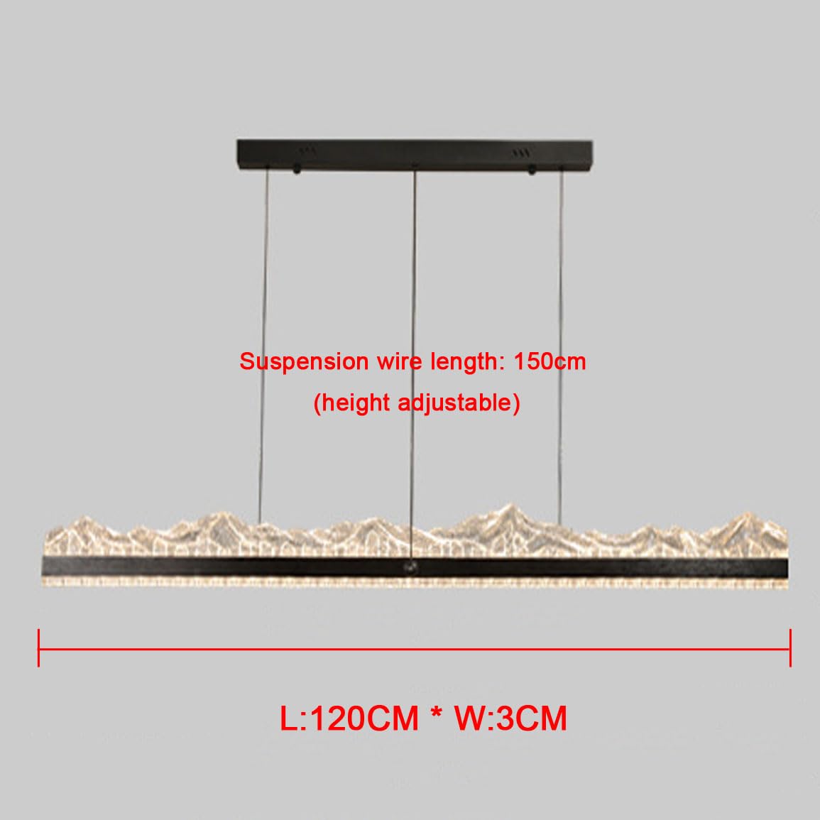 120cm LED Pendelleuchte Esstisch Decken-Hängelampe Modernes Lineares dimmbare Hängeleuchte Esszimmer mit Fernbedienung höhenverstellbar LED Esstischleuchte Esszimmerlampe Büro Schwarz Kronleuchter