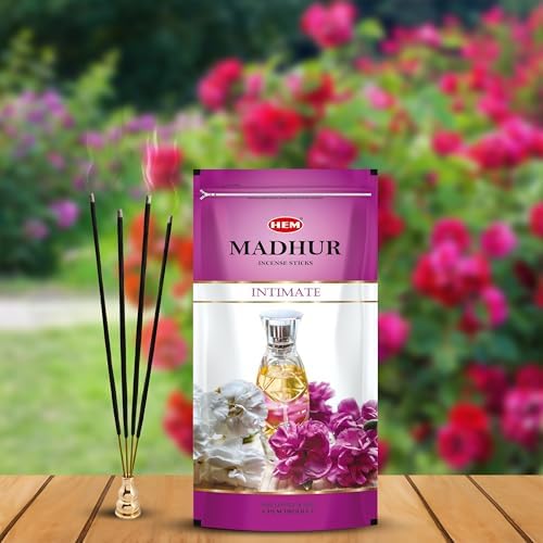Image of Hem Madhur Intimate Incense Sticks - Pack of 3 | Perfect for Puja, Meditation, Relaxation & Spiritual Practices | Long-Lasting Fragrance in Resealable Zip Pouch | Burns 35-40 Min | Approx. 300 Sticks