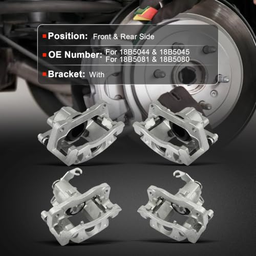 Image of cciyu Front & Rear Brake Calipers w /Bracket 2008-2012 For Chrysler For Town & Country,2008-2012 For Dodge For Grand Caravan,2009-2012 For Volkswagen For Routan 18B5044 18B5045 18B5081 18B5080