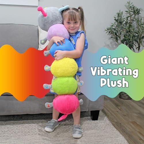 Image of MEAVIA Cuddlebug Caterpillar Body Pillow Sensory Snuggle Vibrating Plush, 35 inch Jumbo Stuffed Toy, FEELix Collection