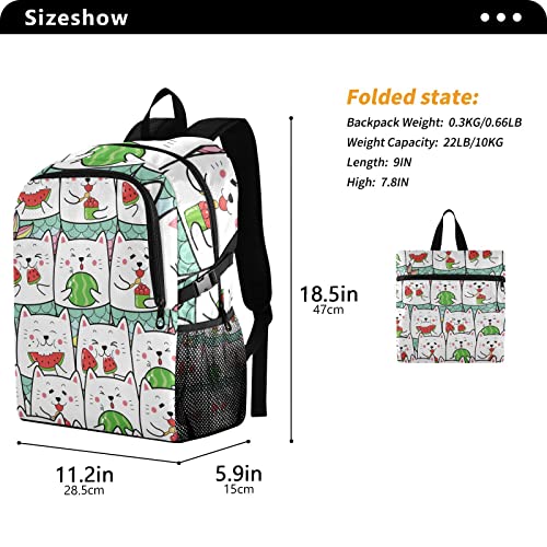 Cartable chat sirène mangeant de la pastèque sac à dos enfant voyage - 3