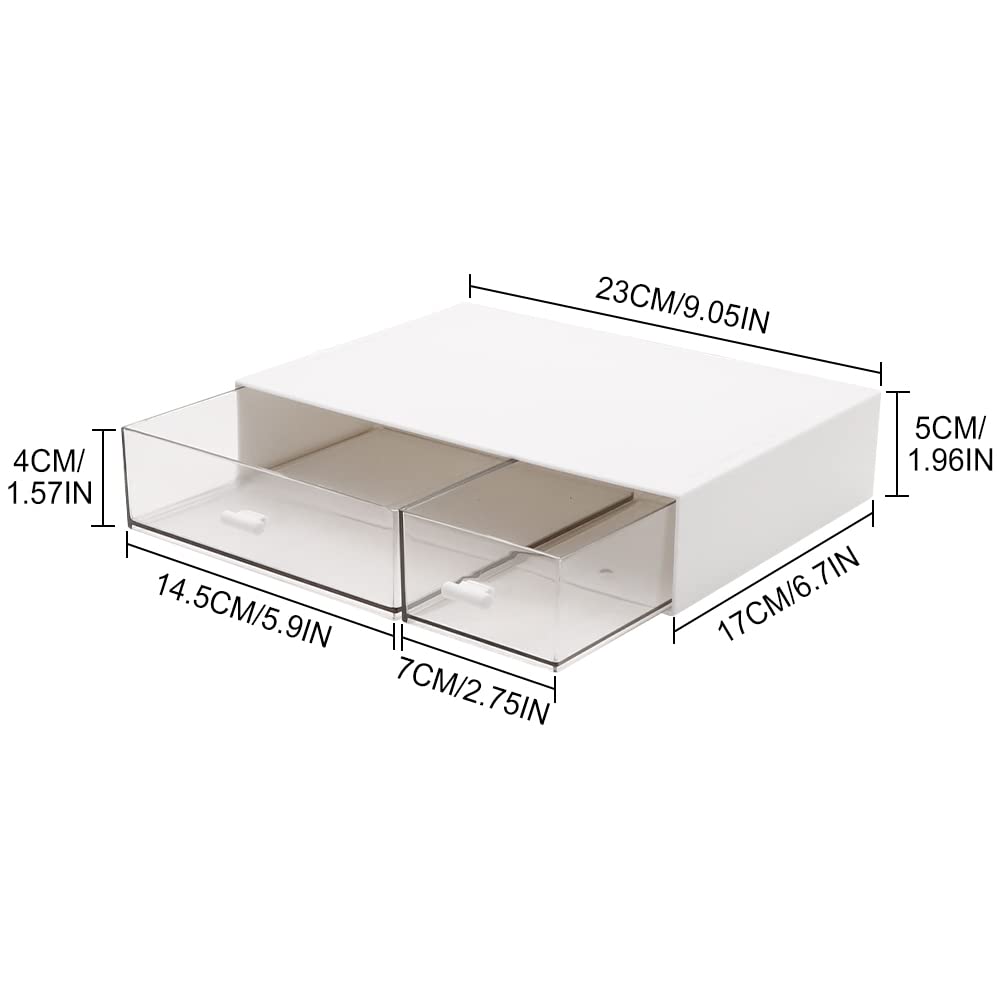 JUMRHFAN 9-fach Schubladen Organizer - Kunststoff Aufbewahrungsbox Beige