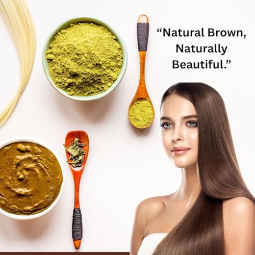 Image of Khadi Organic Brown Mehandi For Dark Brown Hair By Bhudevam Naturals | Pure Henna Powder for Lustrous Hair Color, Herbal Formula for Healthy Scalp Care - Pack of 4