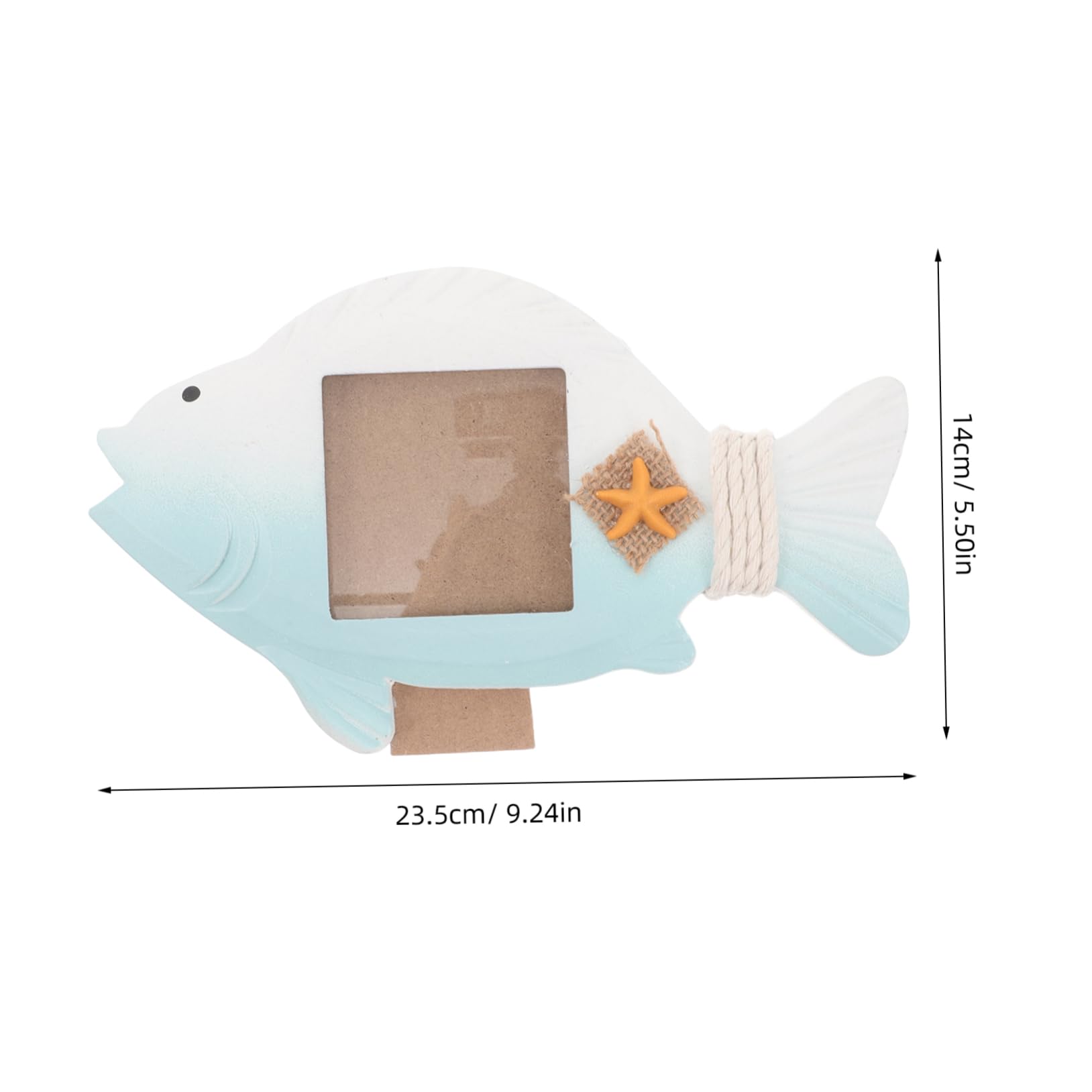 GOOHOCHY Fish Shaped Wooden Photo Frame Nautical Beach Themed Picture Frame Holder for Home Decor Creative Coastal Decoration for Fishing Table Decor