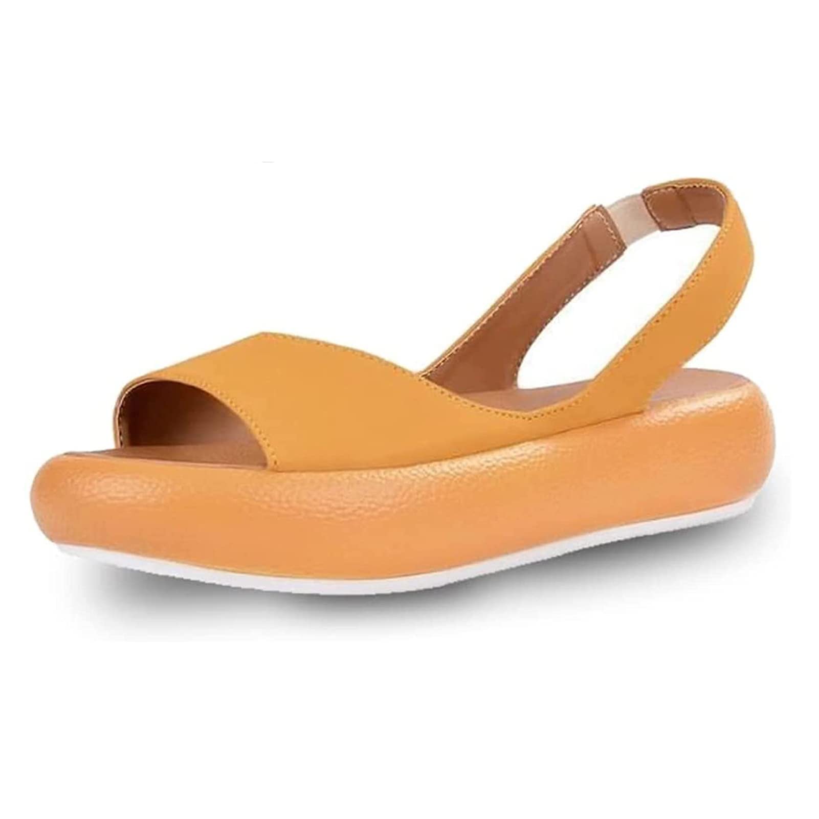 ZXTING Summer Casual Sandals with Footbed,Orthopedic Summer Sandal,2022 Women's Walking Shoes Orthopedic Walking Sandals,Elastic Strap Slip-On Open Toe Leisure Shoe