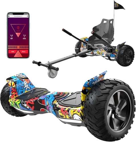 RCB Hoverboards SUV mit Sitz Hoverboards Off-Road, App-fähige Bluetooth, 8,5 '' Hummer + Hoverkart Go Kart für Self Balancing scooters, Geschenk für Kinder