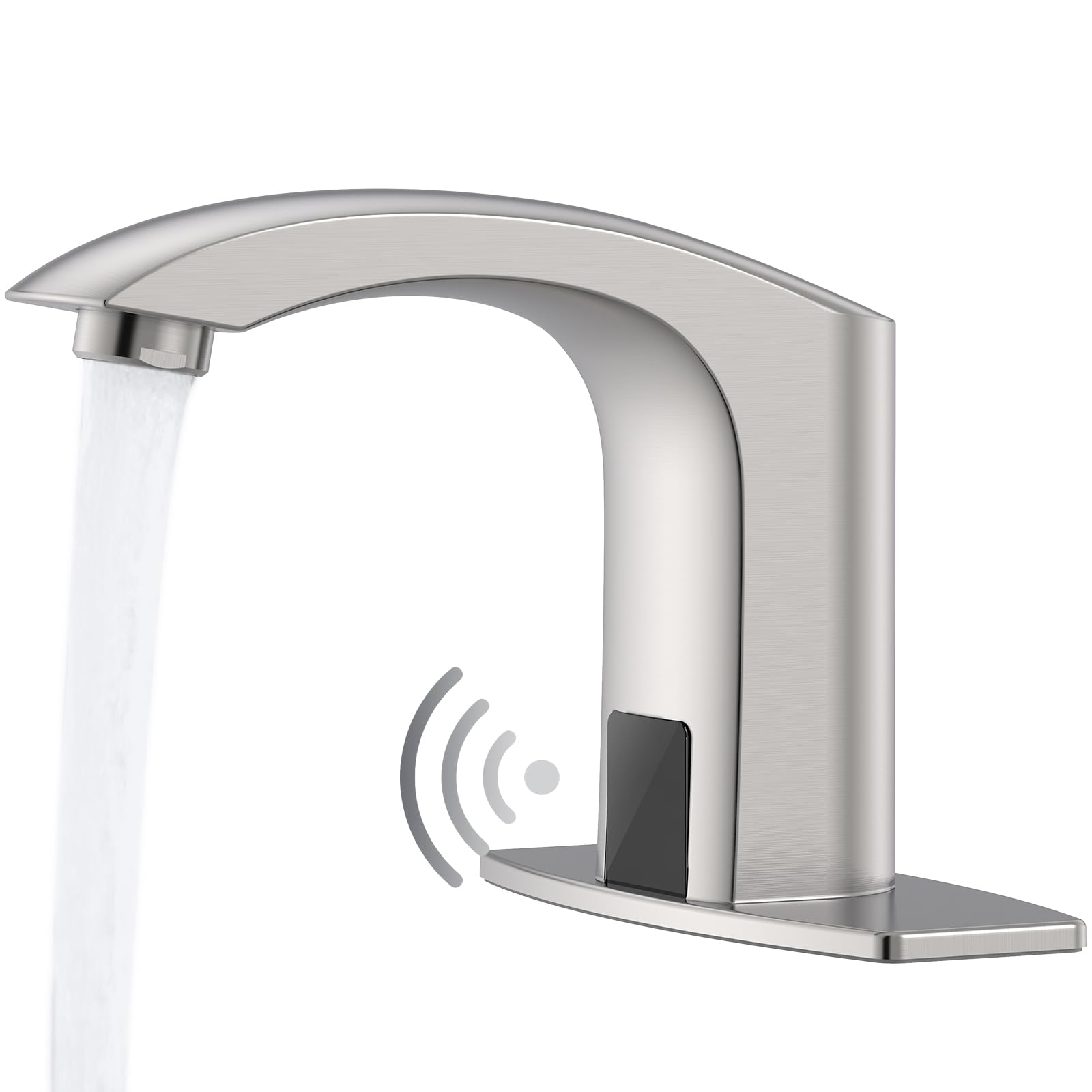 Brushed Nickel Touchless Bathroom Faucets, Sensor Faucet, Brass