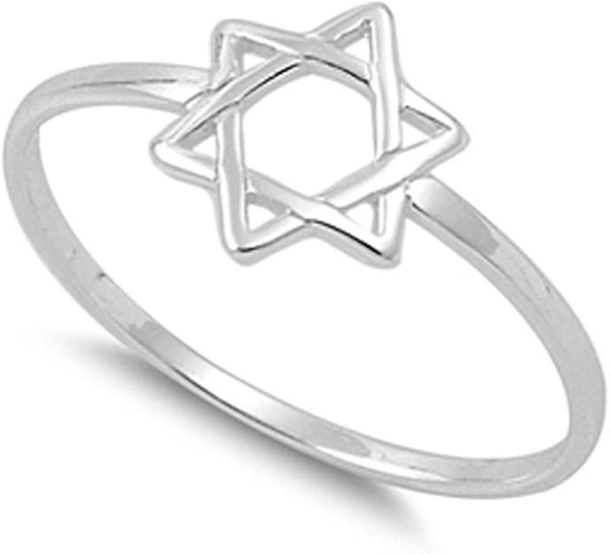 Star of David Rings Sterling Silver 925 Jewish Symbols Jewelry Gift (5