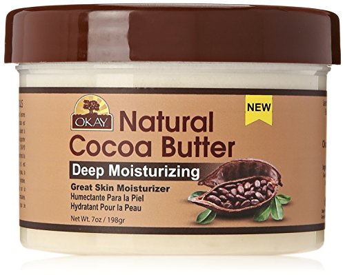 OKAY | Natural Cocoa Butter | For Skin & Hair | Moisturizes & Softens Skin | Conditions & Nourishes Hair | 100% Natural | 7 oz