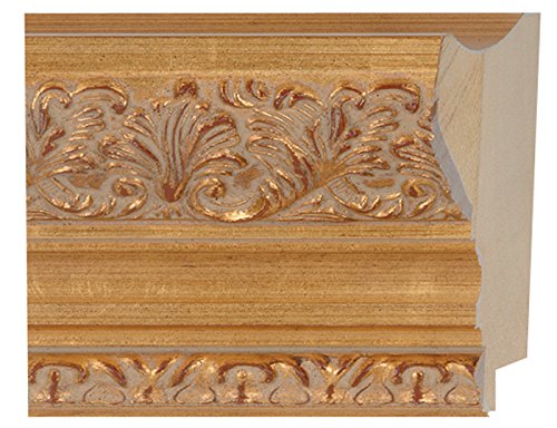 CountryArtHouse Picture Frame Moulding (Wood) 100ft Bundle - Ornate Antique Gold Finish - 4.25
