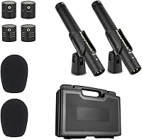 Vista 1 de happymusic CM2 Kit de micrófono de condensador de lápiz profesional de latón, micrófono de instrumento, cápsulas cardioides omni y súper cardioides