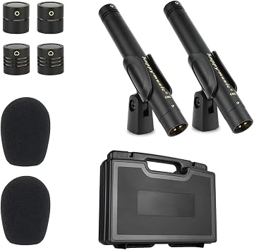 happymusic CM2 Pencil Stick Condenser Microphone,Interchangeable Omni,Cardioid and Super Cardioid Capsules for Acoustic Woodwind Instruments &Professional Audio Recording Acoustic