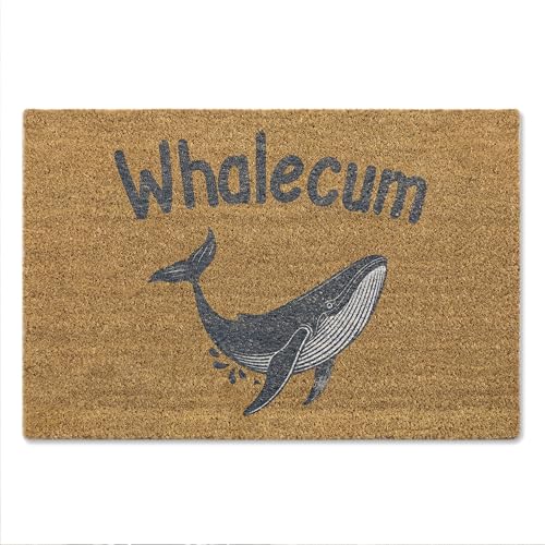 A1 Graphics Ltd Whalecum Doormat Funny Whale Pun Welcome Mat Rude Humour Gift Novelty Door Mat for Adults Naughty Housewarming Present