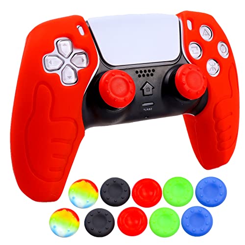 Image of Silicone Skin for Ps5 Controller, 1pc Anti-Slip Shell Cover Case with 10 Joystick Grips for Playsation 5 Controller Wireless Gamepad(PS5 Controller #11)