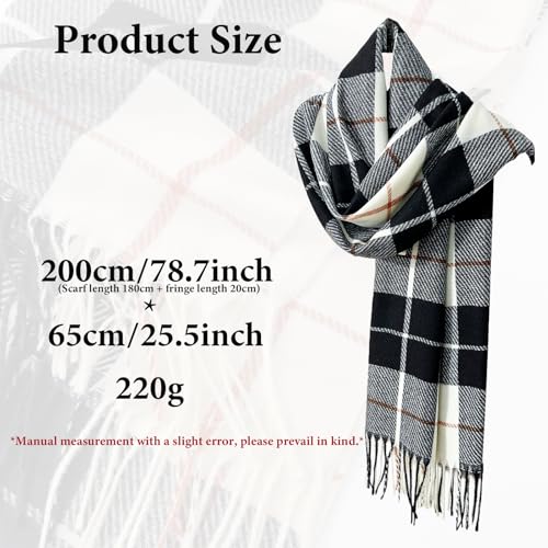 ZMC Long Blanket Scarf, Winter Shawl Cashmere Feel Travel Wrap Evening Warm Shawl Wrap for Women & Men3