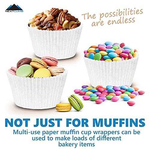 Muffin Liners For Baking - 50Pcs White Thick Jumbo Cupcake Liners Baking Supplies, Extra Large Size Parchment Paper Sheets Cute Cups, Greaseproof Pan Liner Wrappers Kitchen Accessories #TOP4