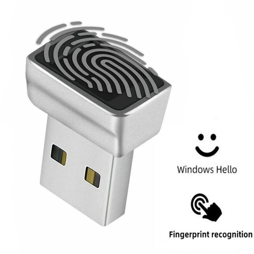 ZEZEFUFU Lector de llaves de huellas dactilares USB de seguridad Anti-poofing Inicio de sesión seguro para Windows Hello para Windows 7/8/8.1/10/11