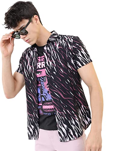 Image of KETCH Men's Cotton Slim Fit Printed Half Sleeve Shirt