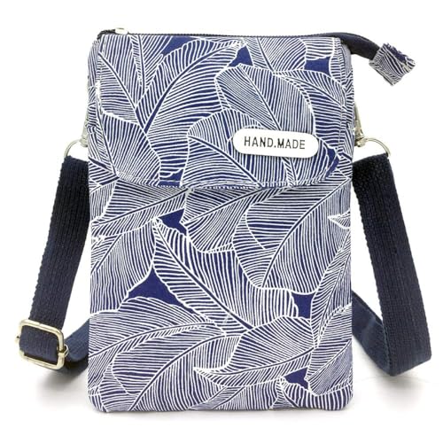 Ritte Pochette Portable Bandoulière Femme, Sac Téléphone Portable, Toile Petit Sac à Bandoulière, Mini Multifonctionnel Sacoche, pour Voyages, Shopping,...