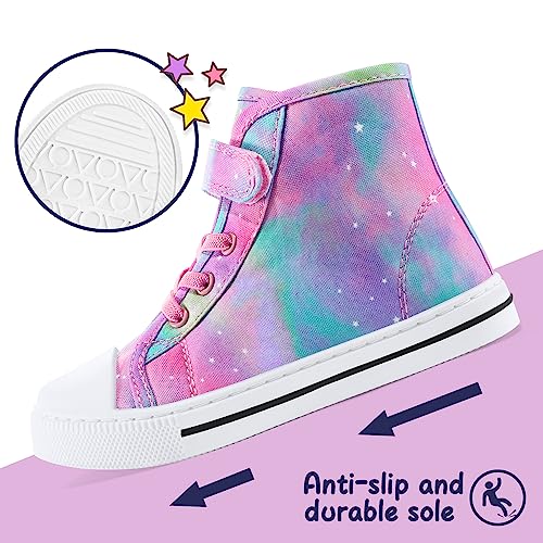 k komforme toddler sneakers girls canvas high top walking shoes with hook and loops