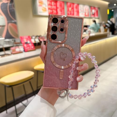 Coque Samsung S25 Ultra cordon évitez les chutes carbone rose