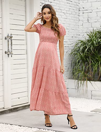 Image of Maternity Dress Women's Off Shoulder Split A Line Casual Maxi Dress Photography Dress for Babyshower