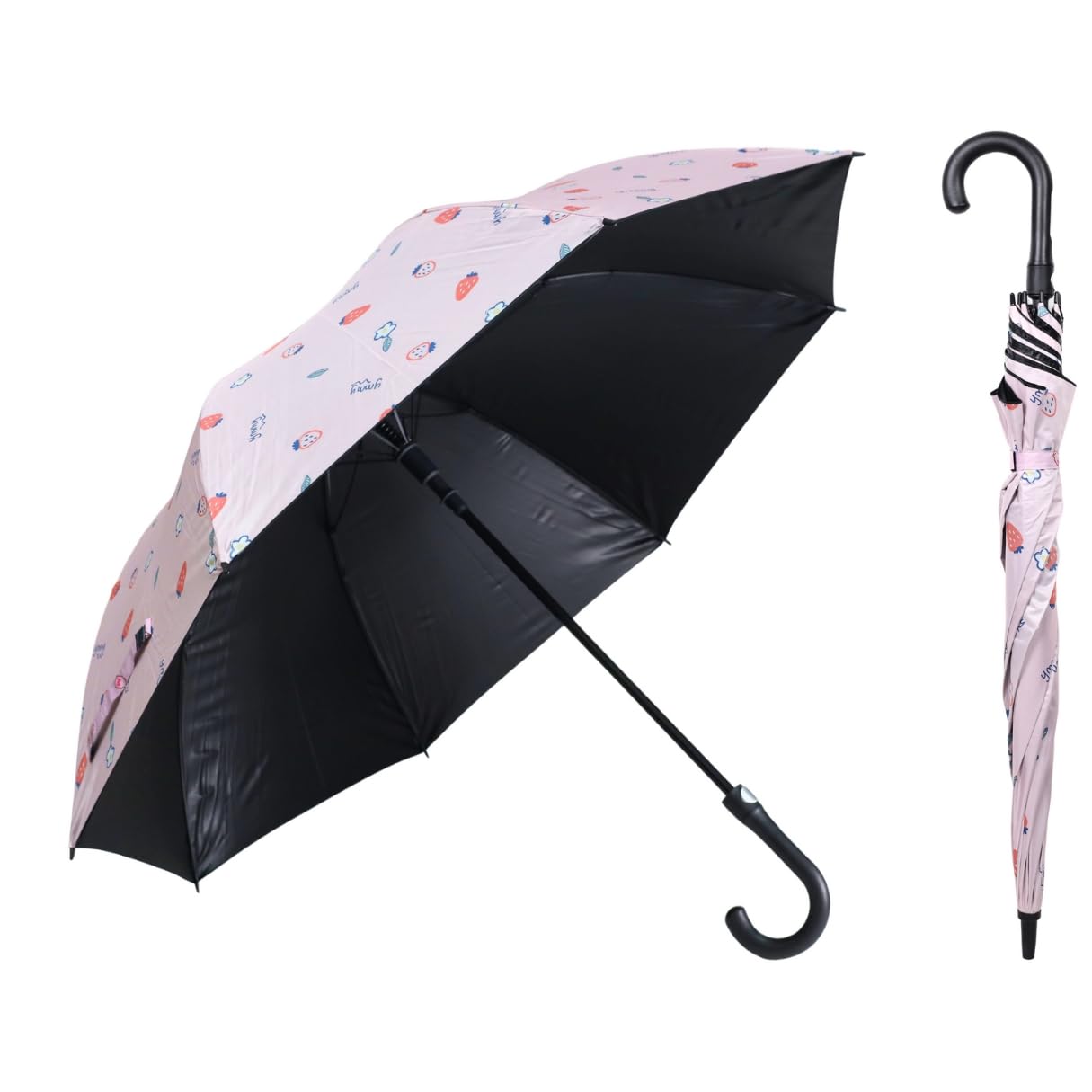 KREPS Big Umbrella for Man-Women, J Stick Automatic Windproof Fast Drying Waterproof Umbrella, Portable 110cm, Auto Open Travel Umbrella for 2 Persons