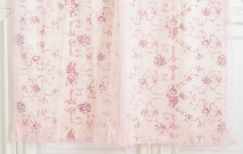 Amazon｜ロココ調薔薇のレースカーテン PK 90×150 【ロココ調