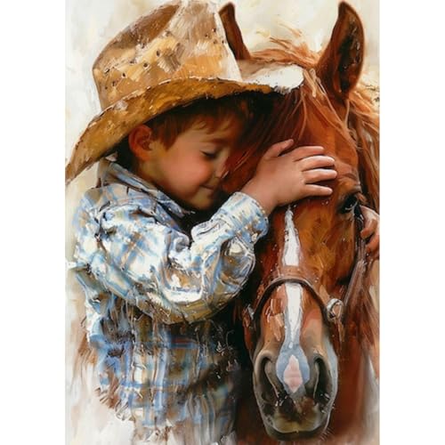 GHHKUD Cheval Diamond Painting Adulte, Diamant Painting Kit Complet, Kit Peinture Diamant, Broderie Kits de Peinture sur Diamant Point de Croix Paint pour...
