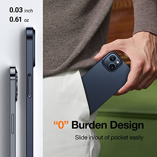 Image of TORRAS Slim Fit for iPhone 13 Case, Ultra Thin Lightweight Full Protection Secure Grip Hard PC Phone Cover Designed for iPhone 13 Case 6.1 Inch, Space Black