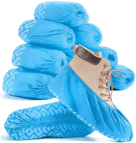200 Pcs Disposable Shoe Covers Non-Slip X-Large, Fits Men US 9-13 / Women US 10-12, Slip-Resistant...