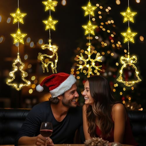 4Stück Ramadan Lichterkette Deko Fenster Weihnachtsbeleuchtung,...