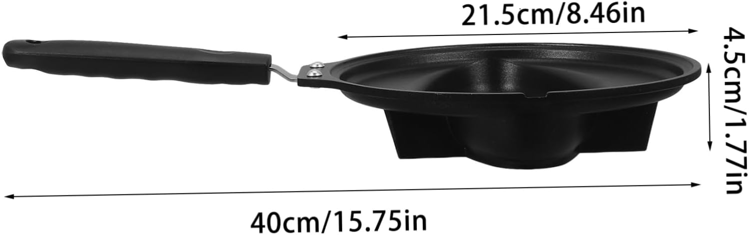 VICASKY 1Pc Non Stick Frying Pan for Omelet Rice Omelette Mold Pan with Ergonomic Handle Cooking Black