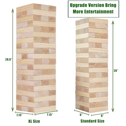 Olsa-Jumbo-Tumble-Tower-Outdoor-Games-60pcs-Large-Blocks-Stacking-Lawn-Yard-Games-for-Kids-Adults-Family-Stack-to-Over-5FT-Giant-Family-Party-Games-for-Christmas-Holiday Olsa Jumbo Tumble Tower Outdoor Games 60pcs Large Blocks Stacking Lawn Yard Games for Kids Adults Family Stack to Over 5FT Giant Family Party Games for Christmas Holiday