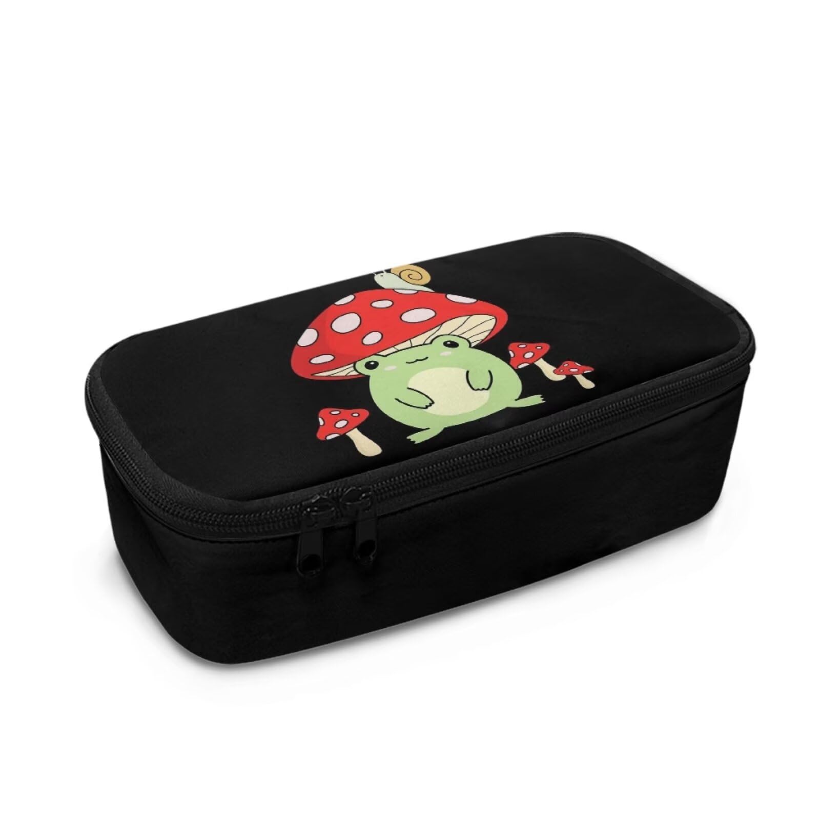 Dngkaoje Mushroom Frog Pencil Case for School Girls Age 8-10 Animals Frog Pen Holder Teen Pencil Bag Multifunction Stationery Organzier Travel Cosmetic Bags Purse School Office — image 1