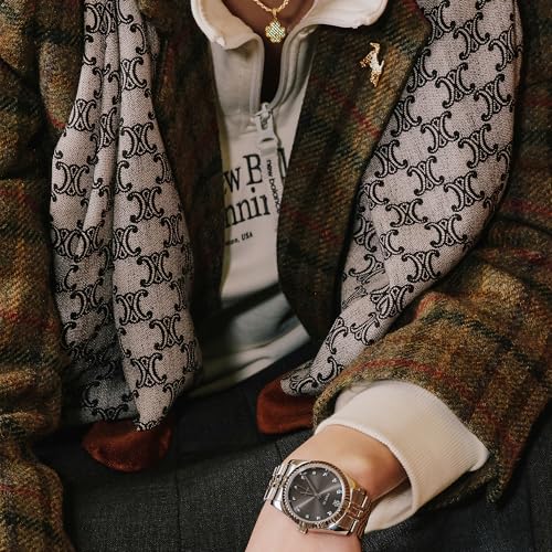 PASCAL Timeless Classic Diamond Watch, Swiss Quartz, Lab-Grown Diamonds, Scratch-Resistant Sapphire Crystal, Adjustable Strap Fits Wrist Sizes 6.5"-9.5", Folding Clasp Push-Buttons3